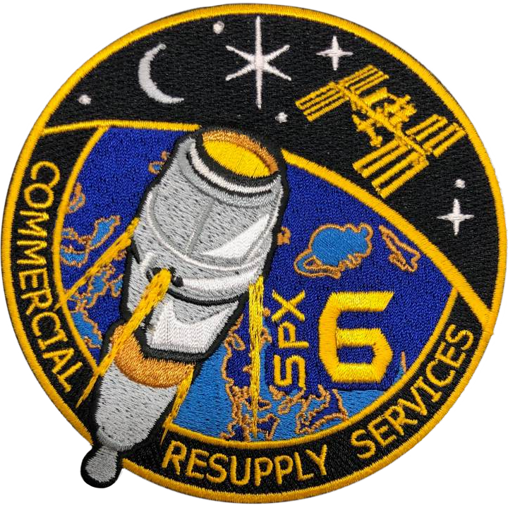 NASA CRS SpaceX 6 Mission Patch - The Space Store