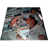WALT CUNNINGHAM SIGNED 12'' X 12'' APOLLO 7 INFLIGHT GLOSSY ANNOTATED