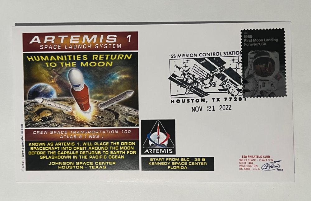 Artemis 1 Space Launch System Cover - "HUMANITIES RETURN TO THE MOON" - The Space Store