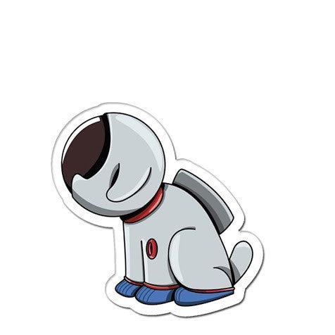 "Astronaut Dog" Window Decal 2.5" - Vinyl Decal - The Space Store