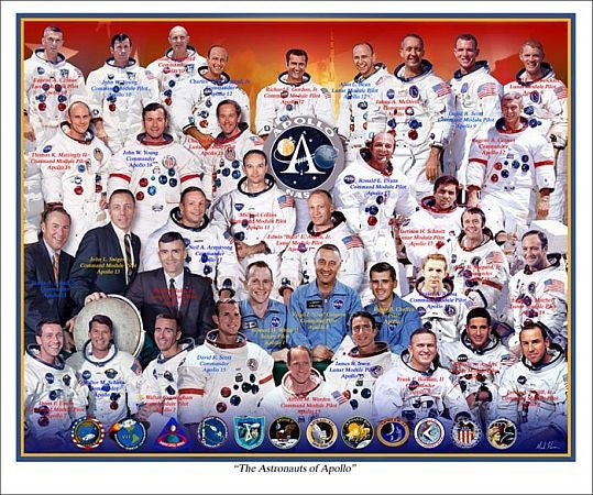 "The Astronauts of Apollo" -  Giclee Print in 11" x 14" or 20" x 24" - The Space Store