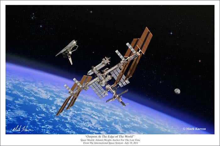 International Space Station "Outpost At The Edge of The World" in 11" x 14" or 16" x 24" - The Space Store