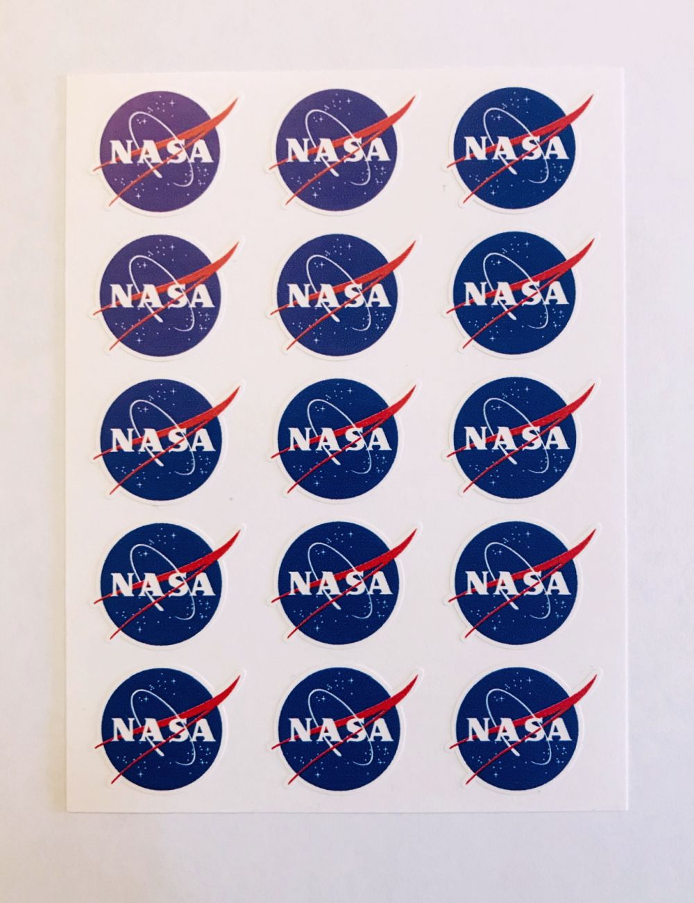 NASA Sticker Sheet with 15 NASA Logo Stickers