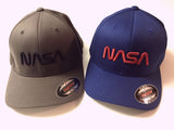 NASA Worm Logo Flexfit  Structured Twill Cap with 'Puffy' Style Logo! - The Space Store