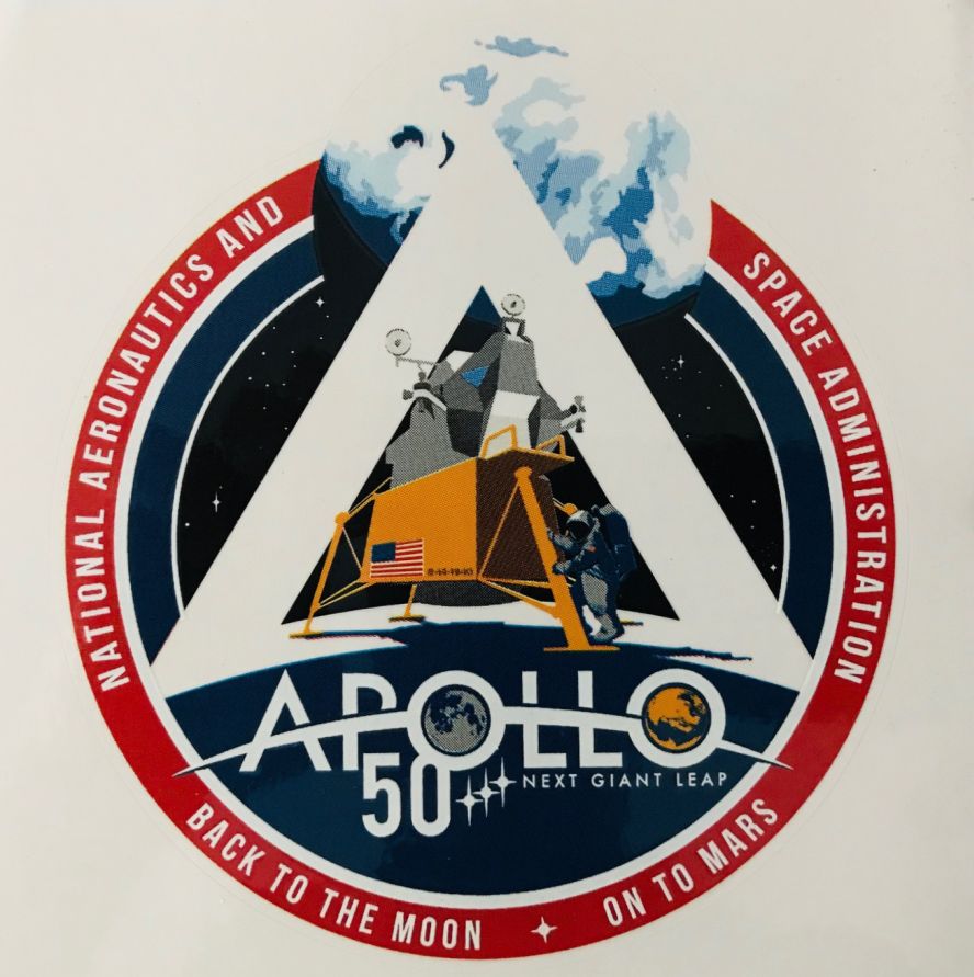 Apollo 50th Anniversary Sticker 5" - The Space Store