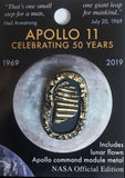 Apollo 50th Official NASA Edition Bootprint Lapel Pin (with flown metal) - The Space Store