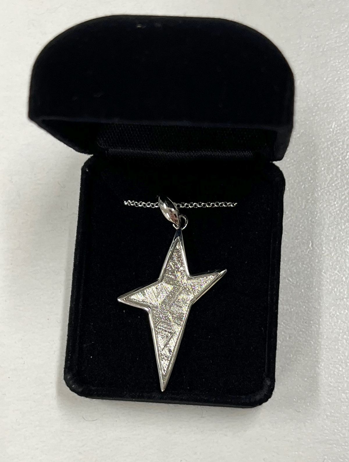 Sterling Silver Muonionalusta Meteorite Star Pendant - The Space Store
