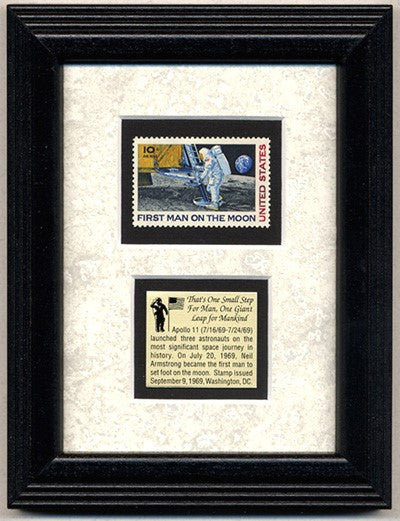 APOLLO 11 FIRST MAN STAMP FRAME - The Space Store