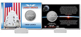 Launch America Spacex Dragon Crew Capsule Silver Coin Photo Mint Card