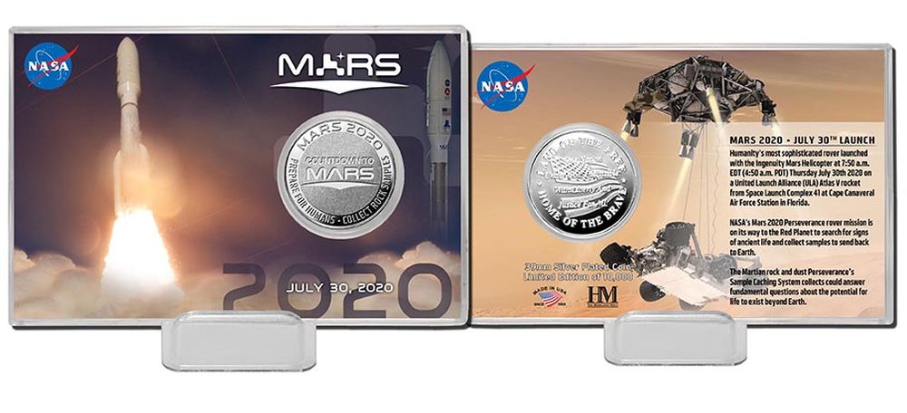 Mars Rover Coin 2020 Mars Rover Silver Coin Card | The Space Store