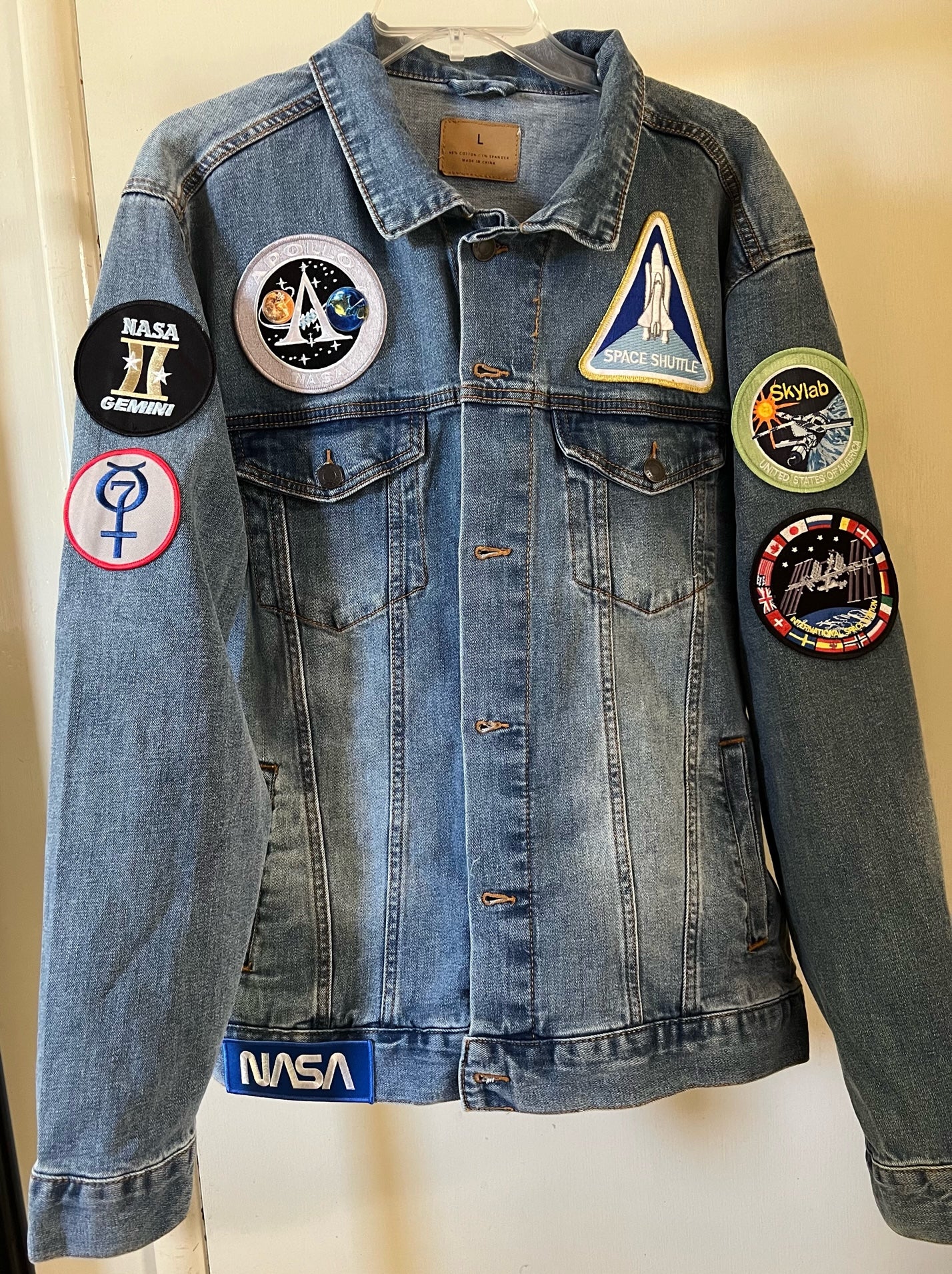 NASA Programs 8 Patch Denim Jacket The Space Store Nasa programs 8 patch denim jacket the space store