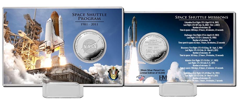 Space Shuttle Program Day Silver Coin Card - The Space Store