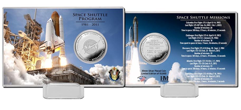 Coin Program Card Space Shuttle Challenger Coins