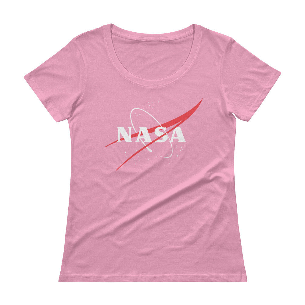 NASA 'Vector Logo' Ladies Sheer Scoopneck T-Shirt - The Space Store