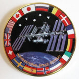 International Space Station Lapel Pin with Flags - The Space Store