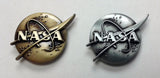 NASA 3D LAPEL PIN IN ANTIQUE BRONZE OR SILVER - The Space Store