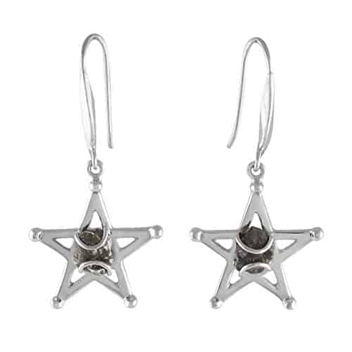 Sterling Silver Star Campo Del Cielo Meteorite Earrings - The Space Store