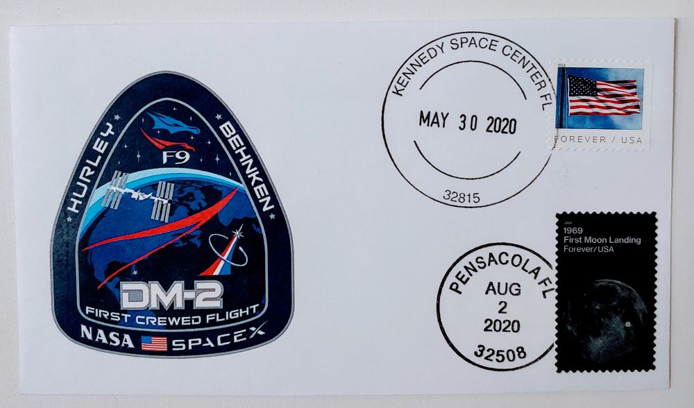 SPACEX/ NASA DM-2 launch and splashdown cachet cover from KSC - The Space Store