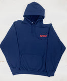 NASA Worm Logo Embroidered Unisex Hoodie - Navy, Grey, White - The Space Store