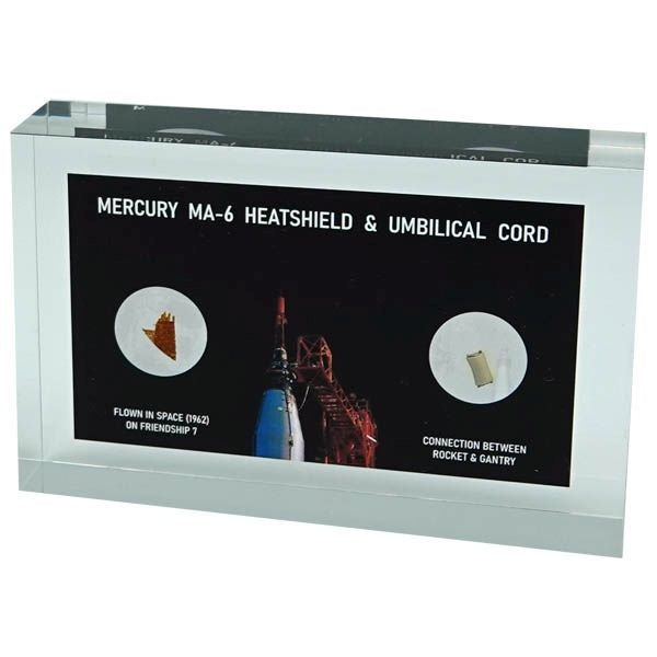 MERCURY MA-6 JOHN GLENN FLOWN HEATSHIELD + GANTRY UMBILICAL CORD ACRYLIC - The Space Store