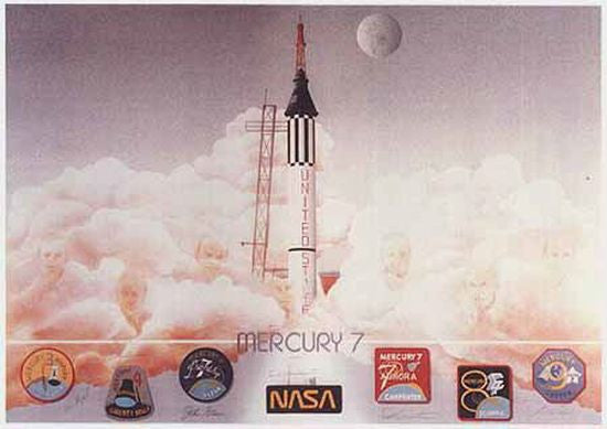 Autographed Limited Edition Set of Mercury and Soyuz Lithographs (matching numbered set) - The Space Store